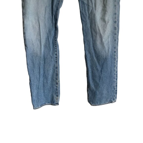 Levi's 501 Jeans Button Fly Torn Belt Loop Medium Blue Wash W38 L34 - Picture 9 of 13